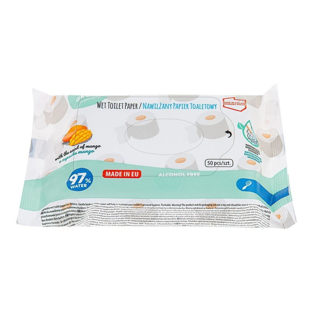 AKUKU Vlhčený toaletný papier s vôňou manga 97% vody 50ks
